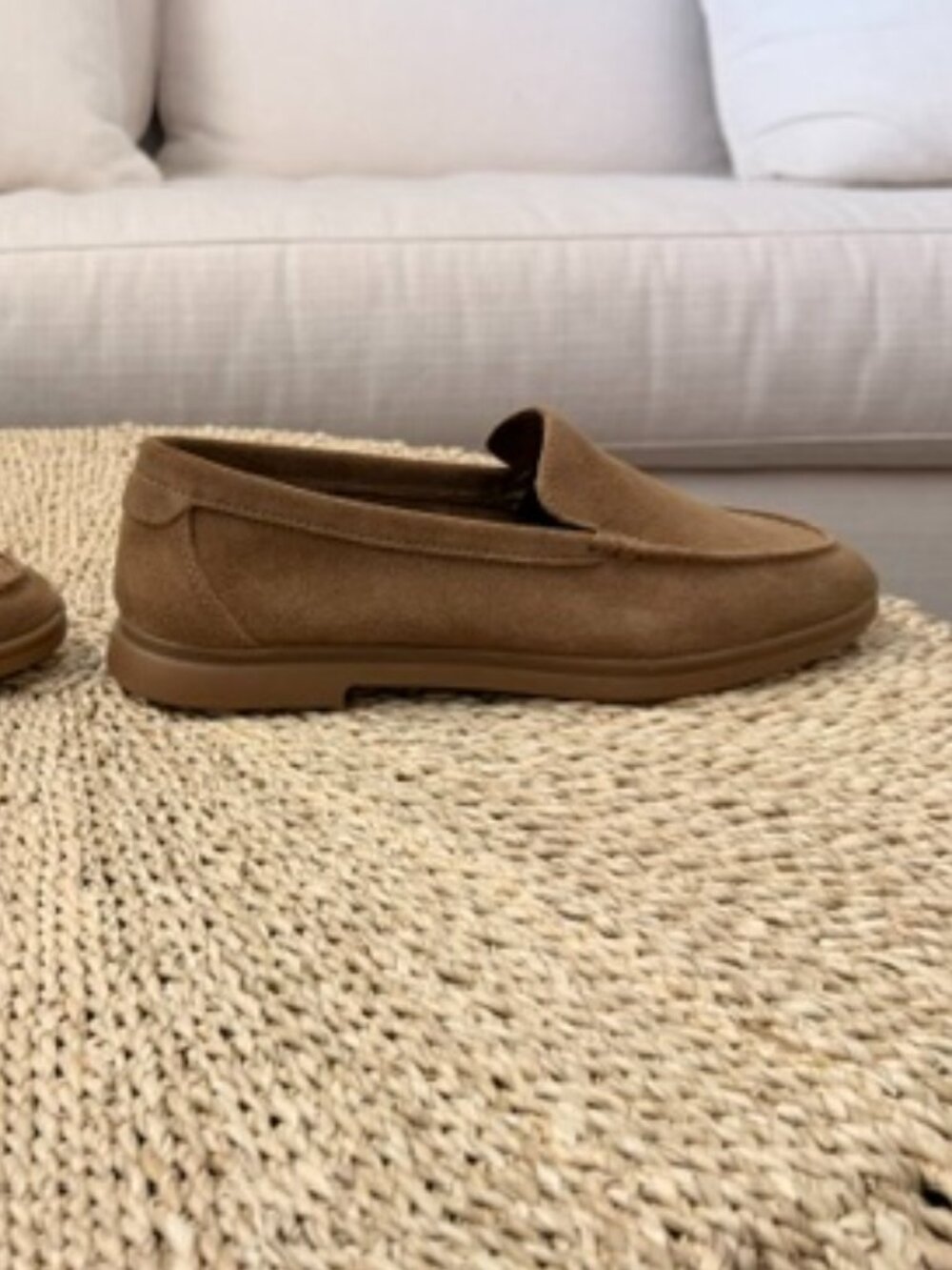 New Zara Sandy Brown Split Soft Suede Loafers, size 36 - Picture 8 of 10